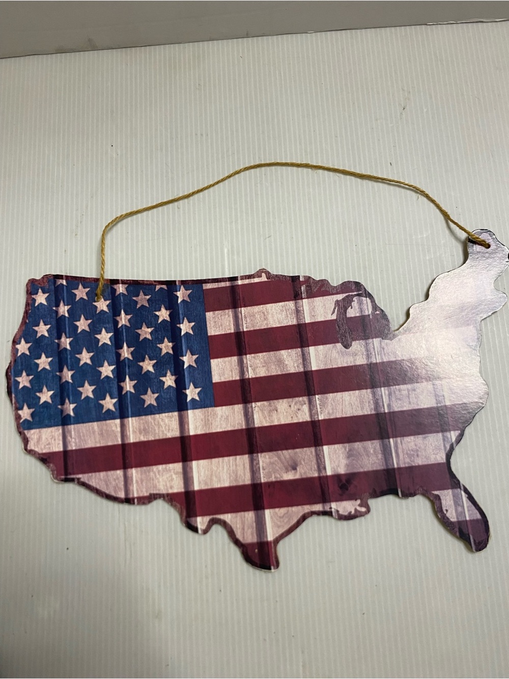 Astars Americana USA Map Wooden Wall Hanging - Red, White & Blue small
